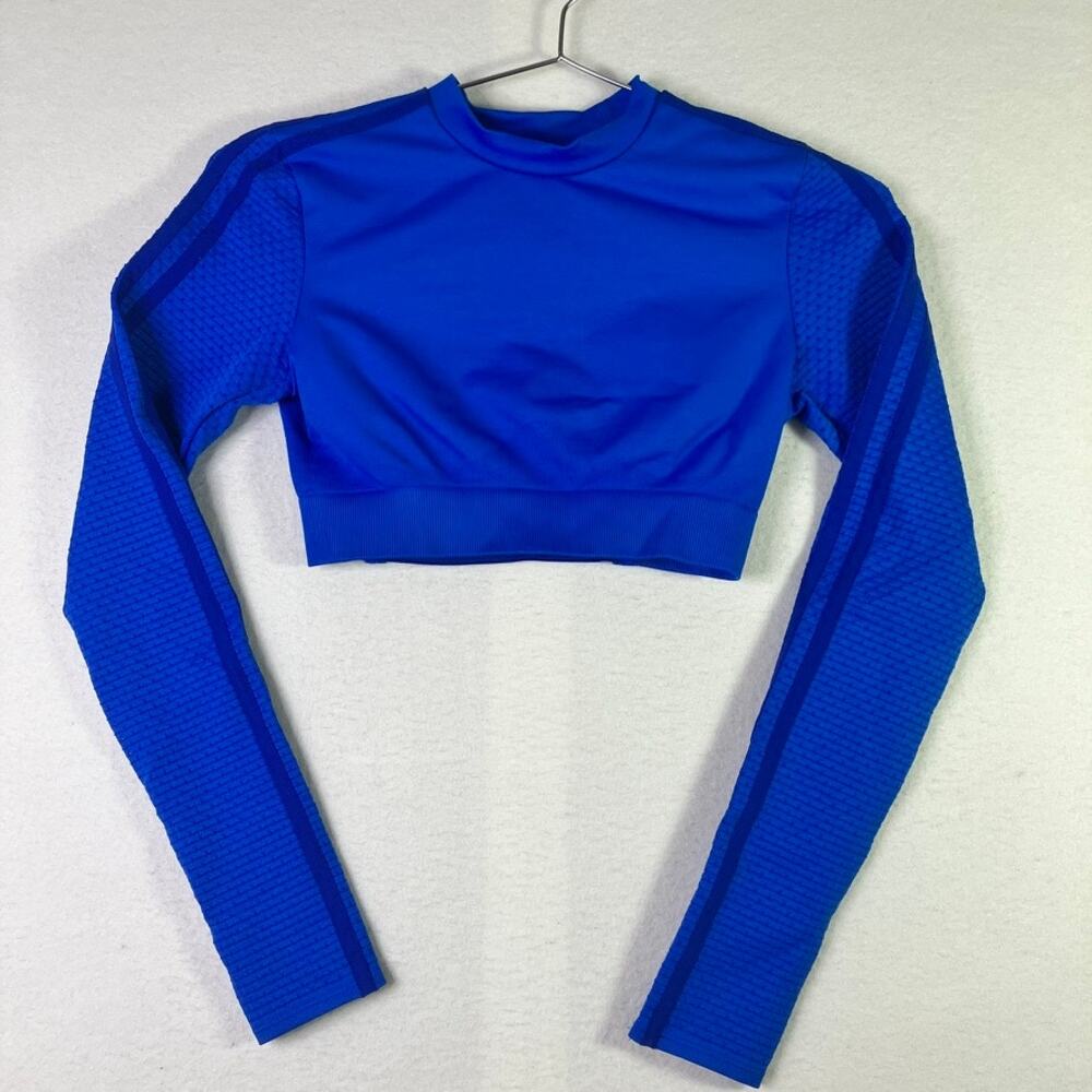 Adidas Ivy Park Crop Top XS Blue Open Back Athletic Beyonce